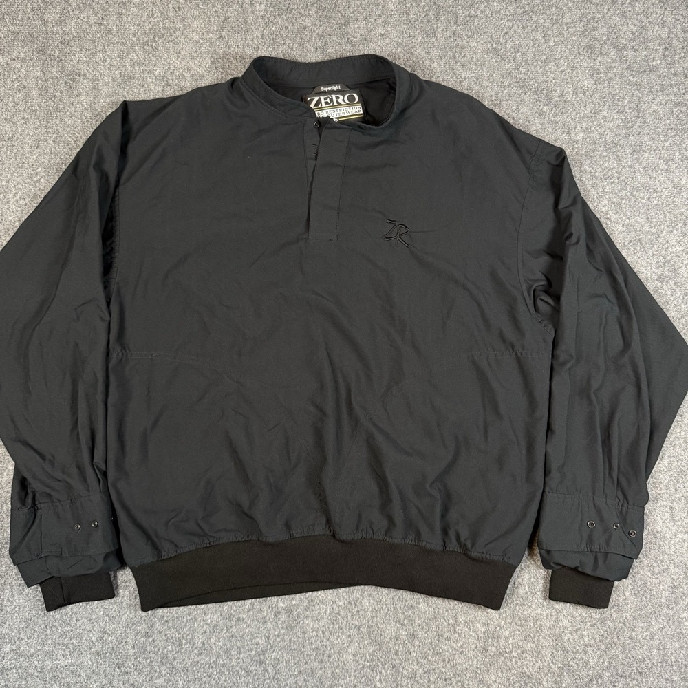 Zero Restriction Superlight Mens Large Black Pullover Golf Windshirt Jacket